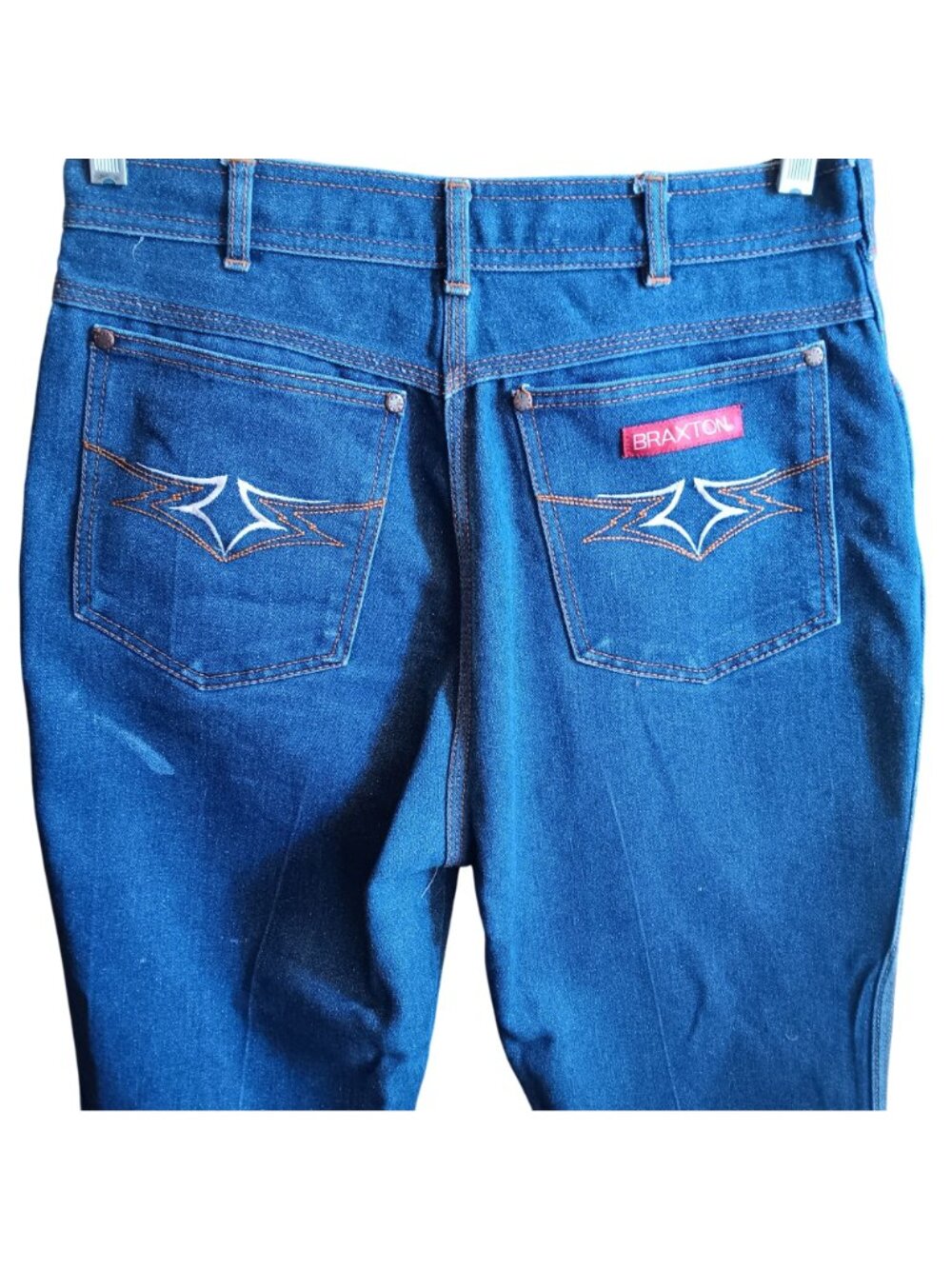 True Vintage Disco Jeans 16 30x32 Braxton High-Waist Denim Embroidered Pocket - Picture 2 of 7